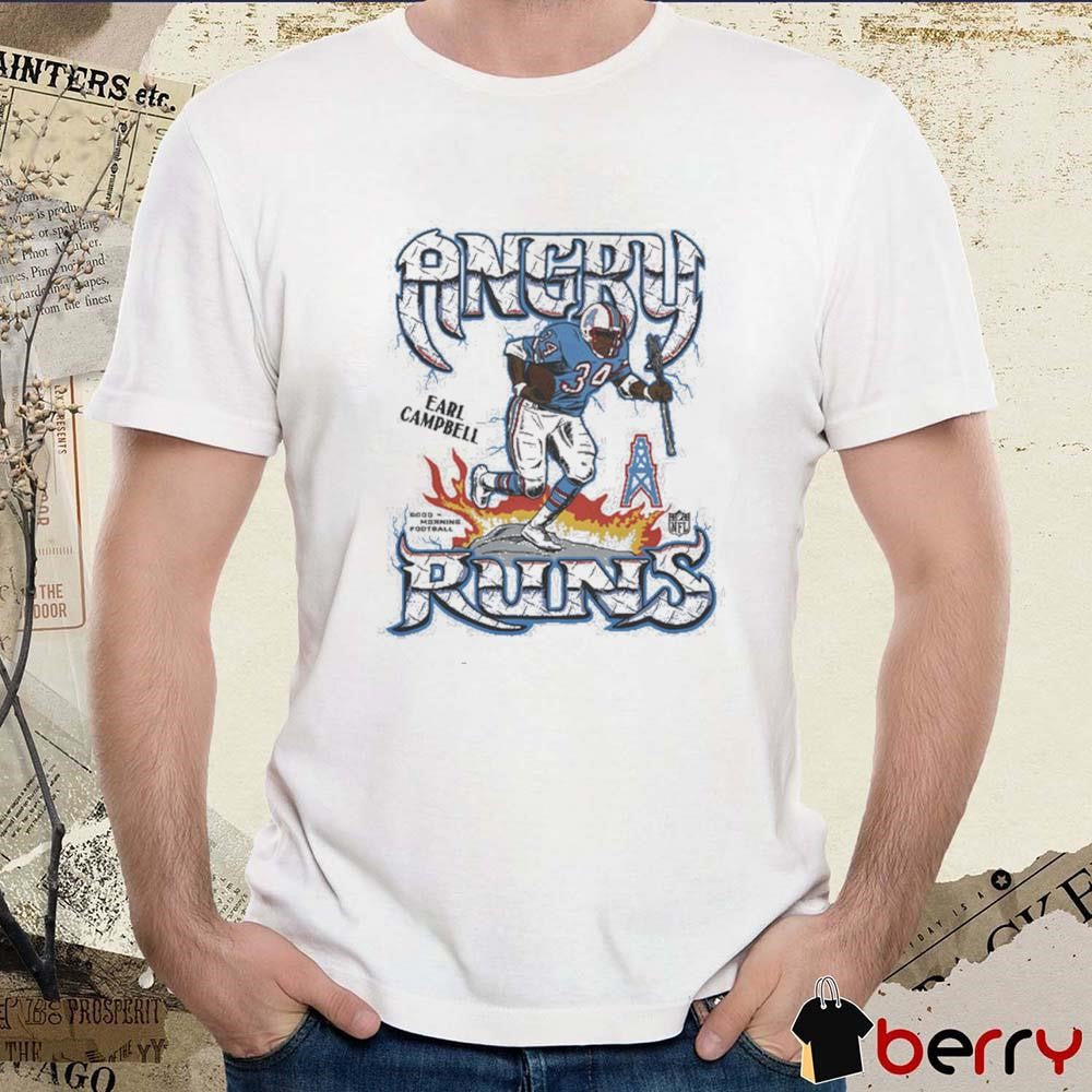 Angry Runs Houston Oilers NFL Earl Campbell t-shirt