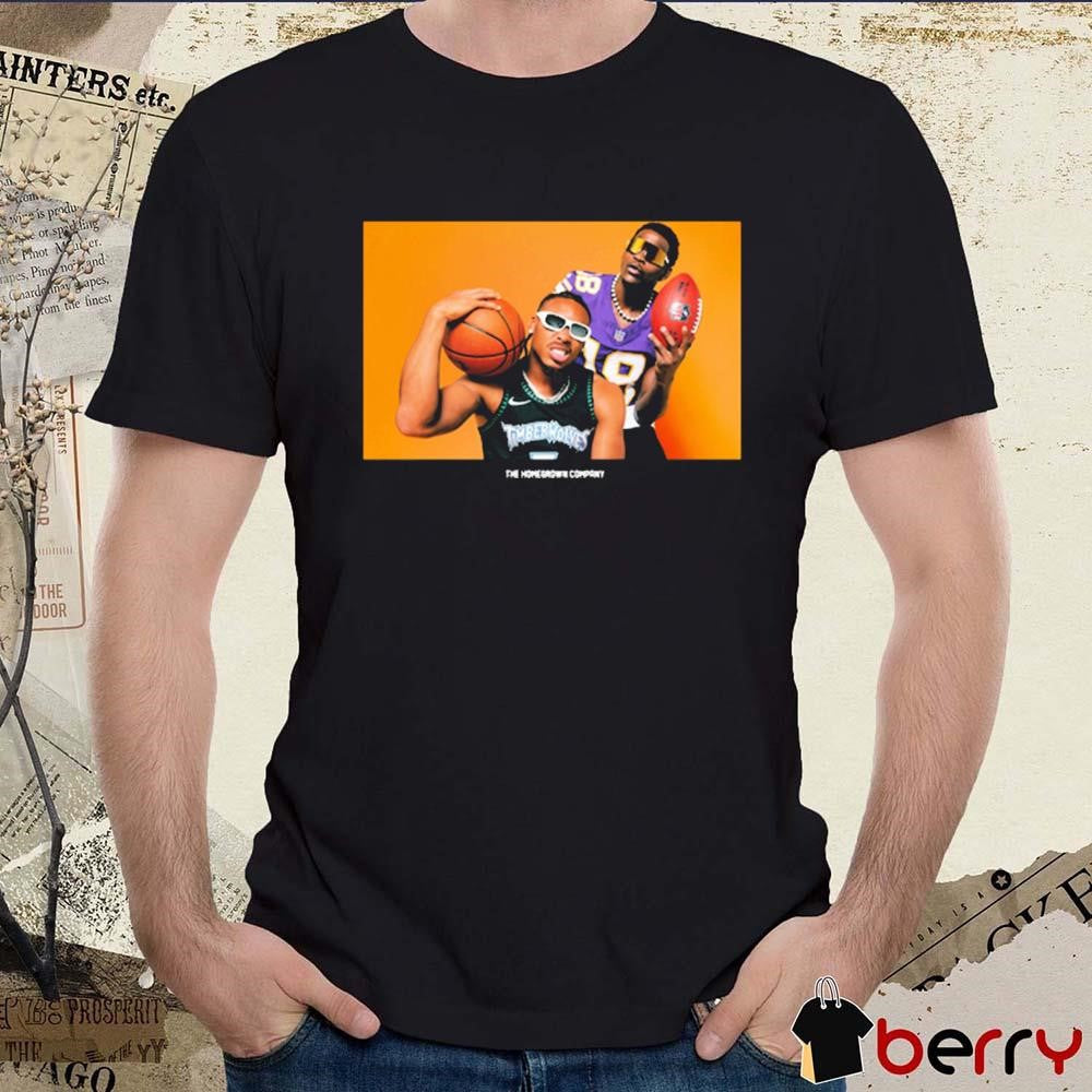 Anthony Edwards Minnesota Timberwolves Vs Justin Jefferson Minnesota Vikings Photo t-shirt
