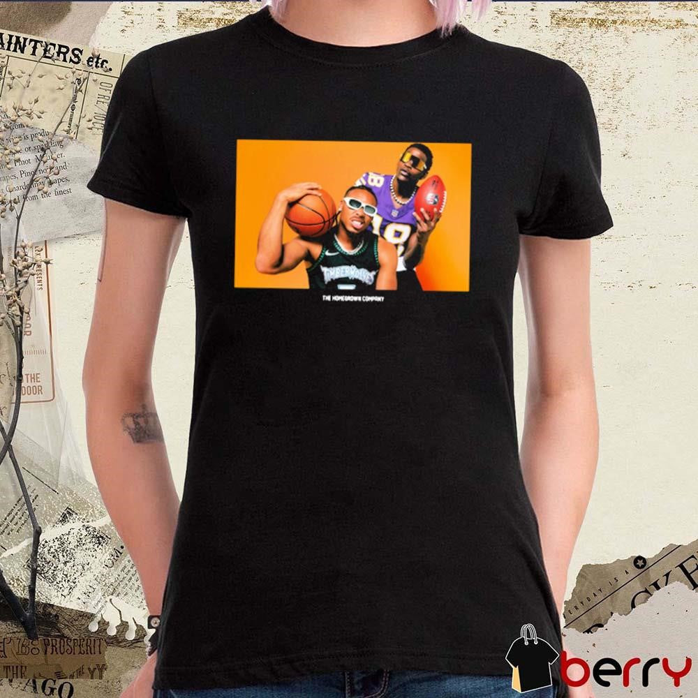 Anthony Edwards Minnesota Timberwolves Vs Justin Jefferson Minnesota Vikings Photo t-shirt