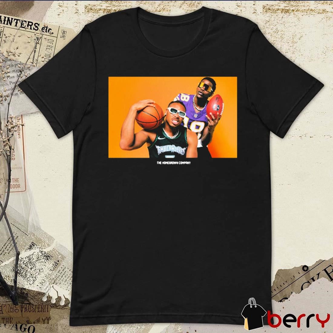 Anthony Edwards Minnesota Timberwolves Vs Justin Jefferson Minnesota Vikings Photo t-shirt
