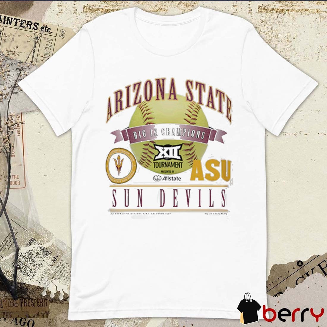 Arizona State Sun Devils 2026 Big 12 Softball Tournament Champions NCAA College t-shirt