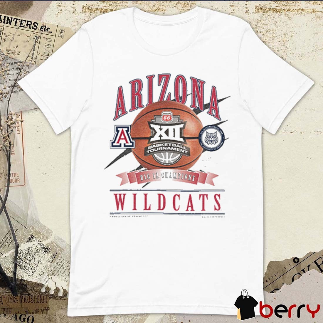 Arizona Wildcats 2026 Big 12 Men’s Basketball Conference Tournament Champions Locker Room t-shirt