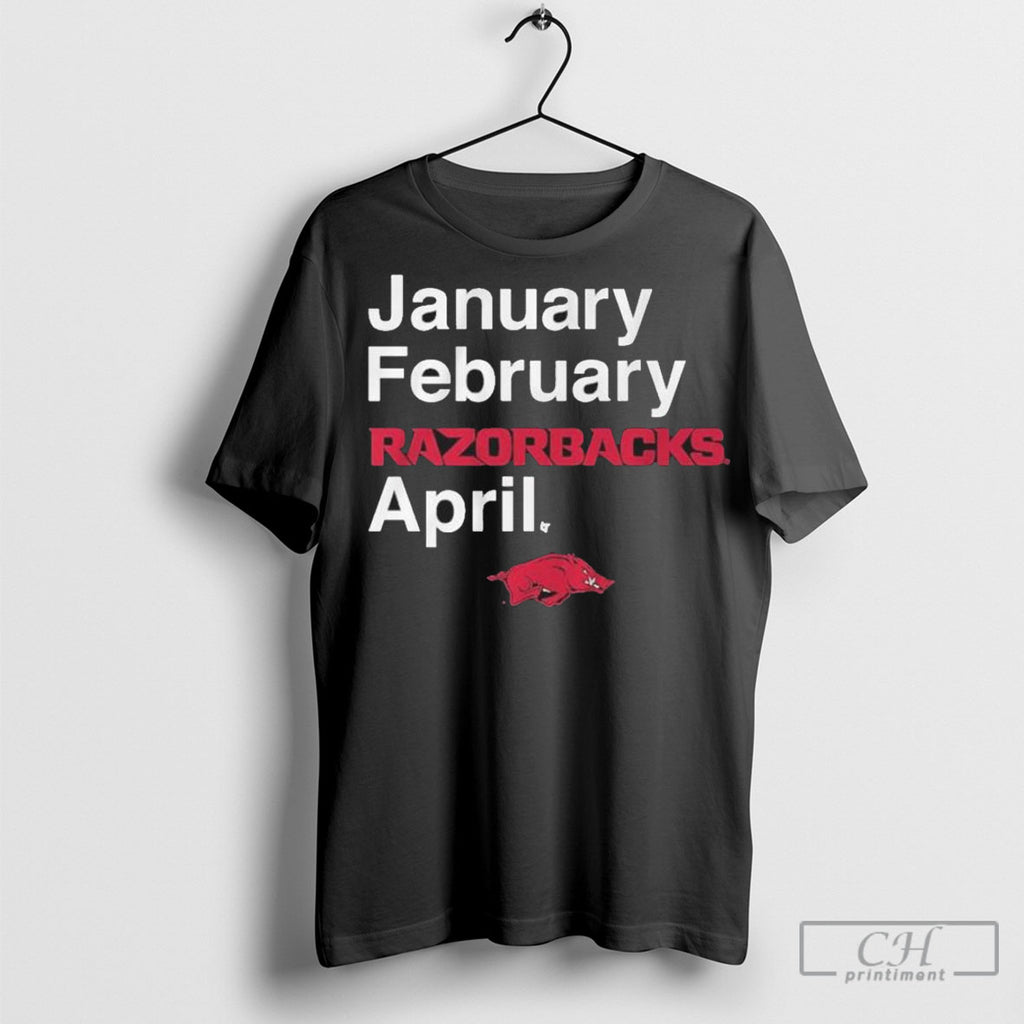 Official Arkansas Basketball January February Razorbacks April 2025 Shirt