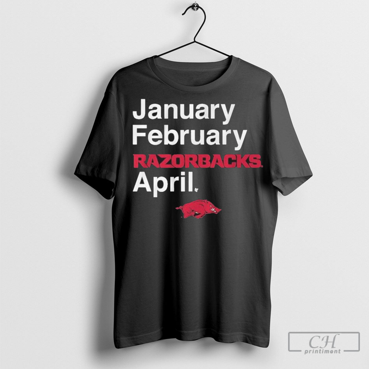 Official Arkansas Basketball January February Razorbacks April 2025 Shirt
