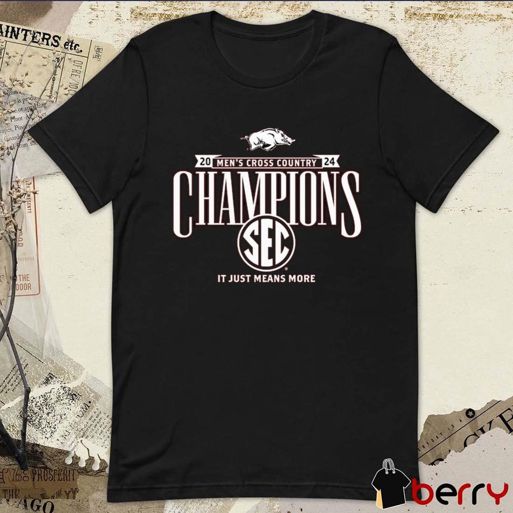 Arkansas Razorbacks 2024 SEC Men’s Cross Country Champions Locker Room It Just mean More t-shirt
