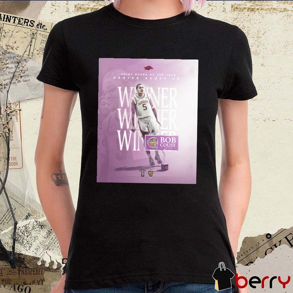 Arkansas Razorbacks Darius Acuff Jr. 2026 Bob Cousy Award for Point Guard of the Year Poster t-shirt