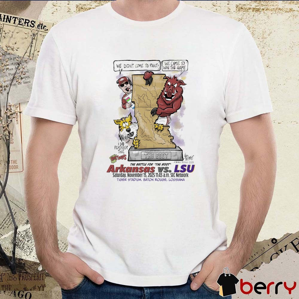 Arkansas Vs LSU November 15 2025 The Battle For The Boot Tiger Stadium Baton Rouge Louisiana t-shirt