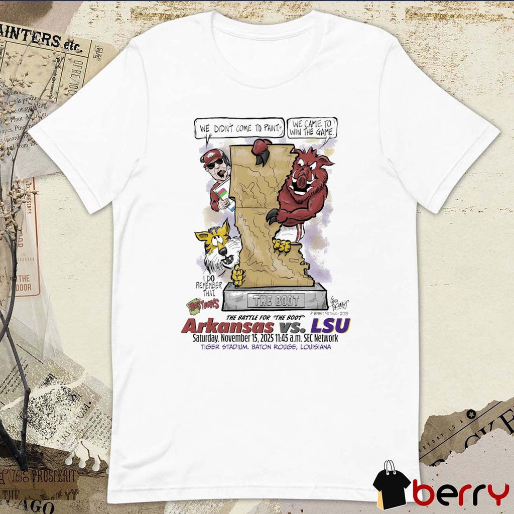 Arkansas Vs LSU November 15 2025 The Battle For The Boot Tiger Stadium Baton Rouge Louisiana t-shirt