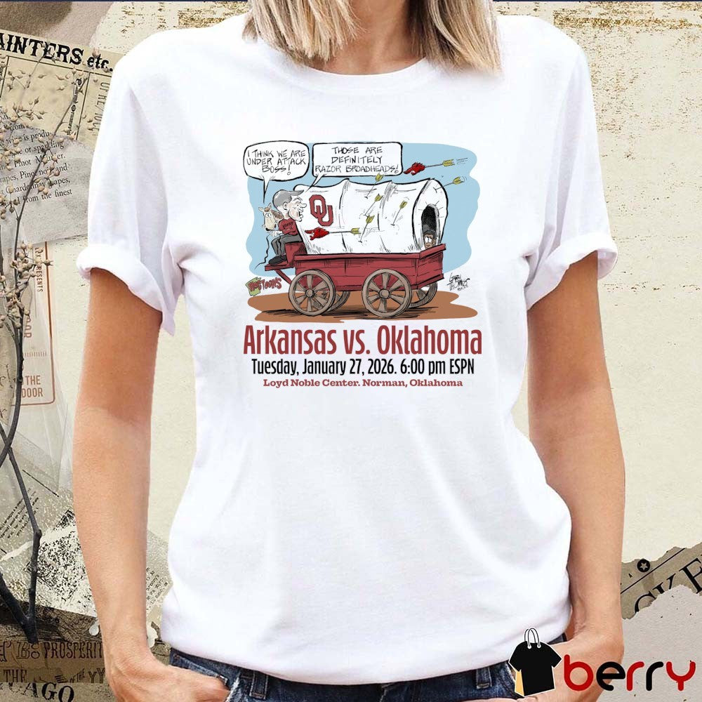 Arkansas Vs Oklahoma 2026 Lloyd Noble Center Norman Oklahoma I Think We Are Under Attack Boss t-shirt