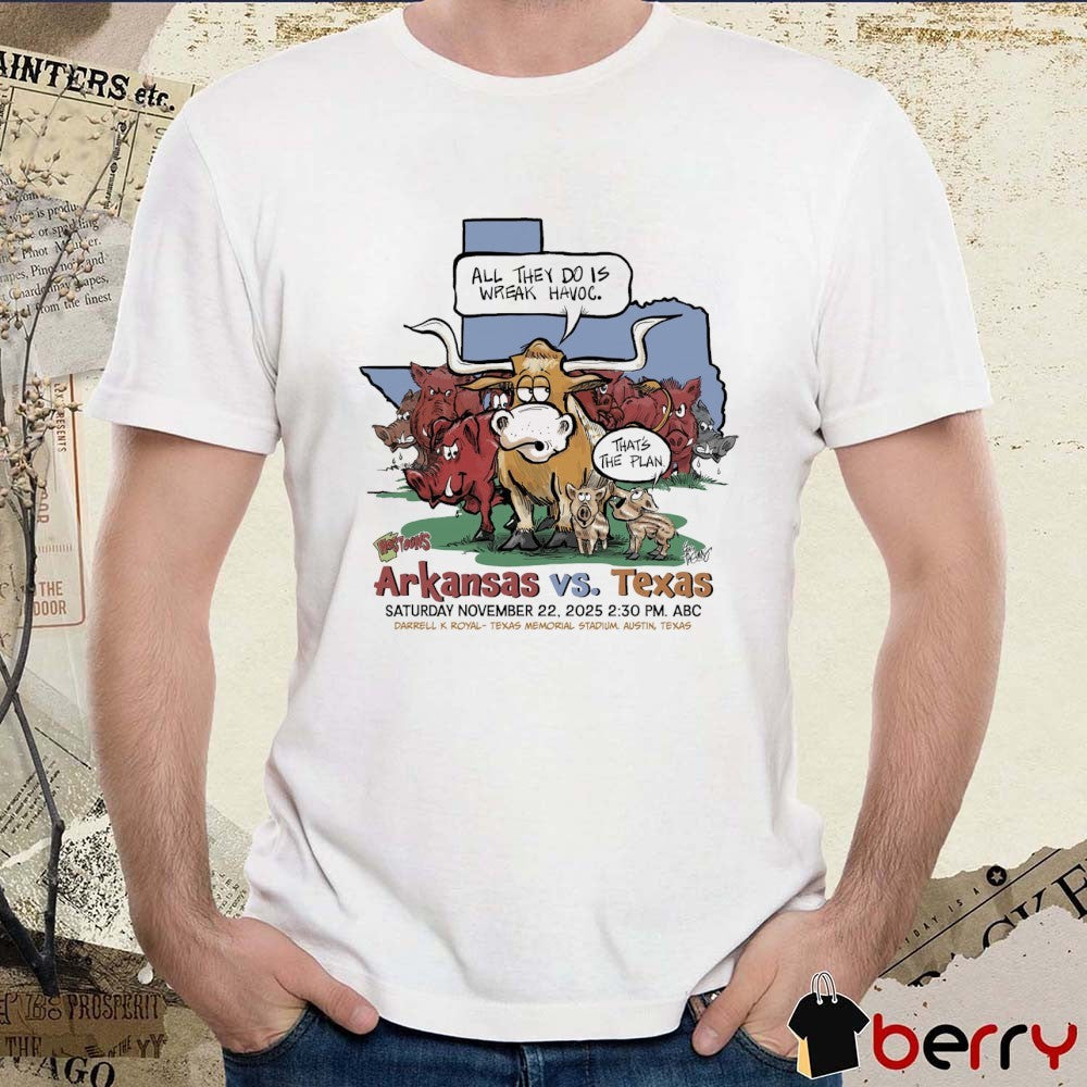 Arkansas Vs. Texas November 22 2025 Darrell K Royal Texas Memorial Stadium Austin Texas t-shirt