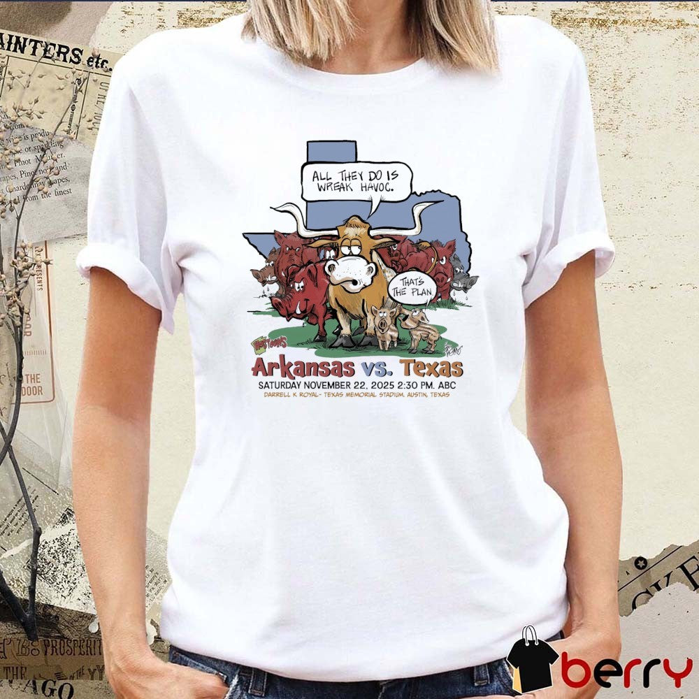Arkansas Vs. Texas November 22 2025 Darrell K Royal Texas Memorial Stadium Austin Texas t-shirt