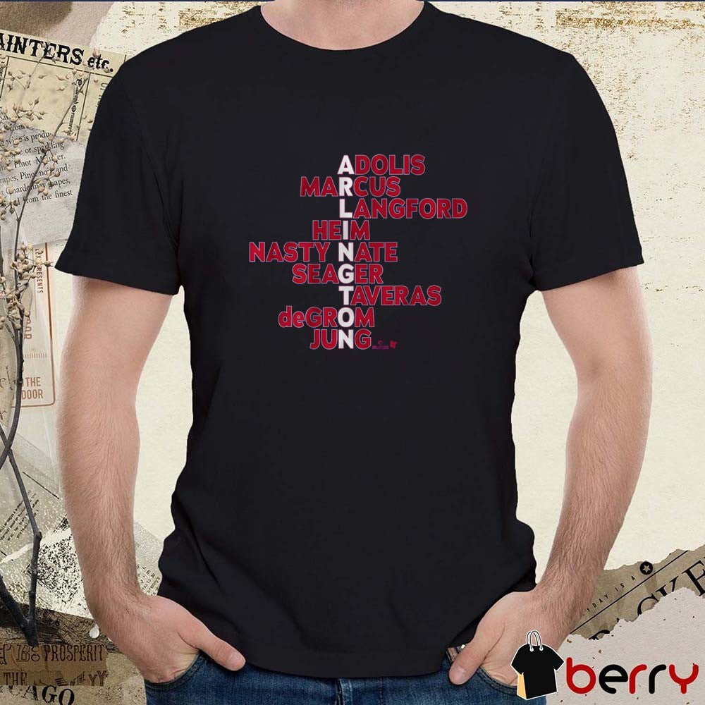 Arlington Texas Rangers Names Adolis Marcus Langford Heim Nasty Nate Seacer Taveras Degrom Jung MLB 2025 t-shirt