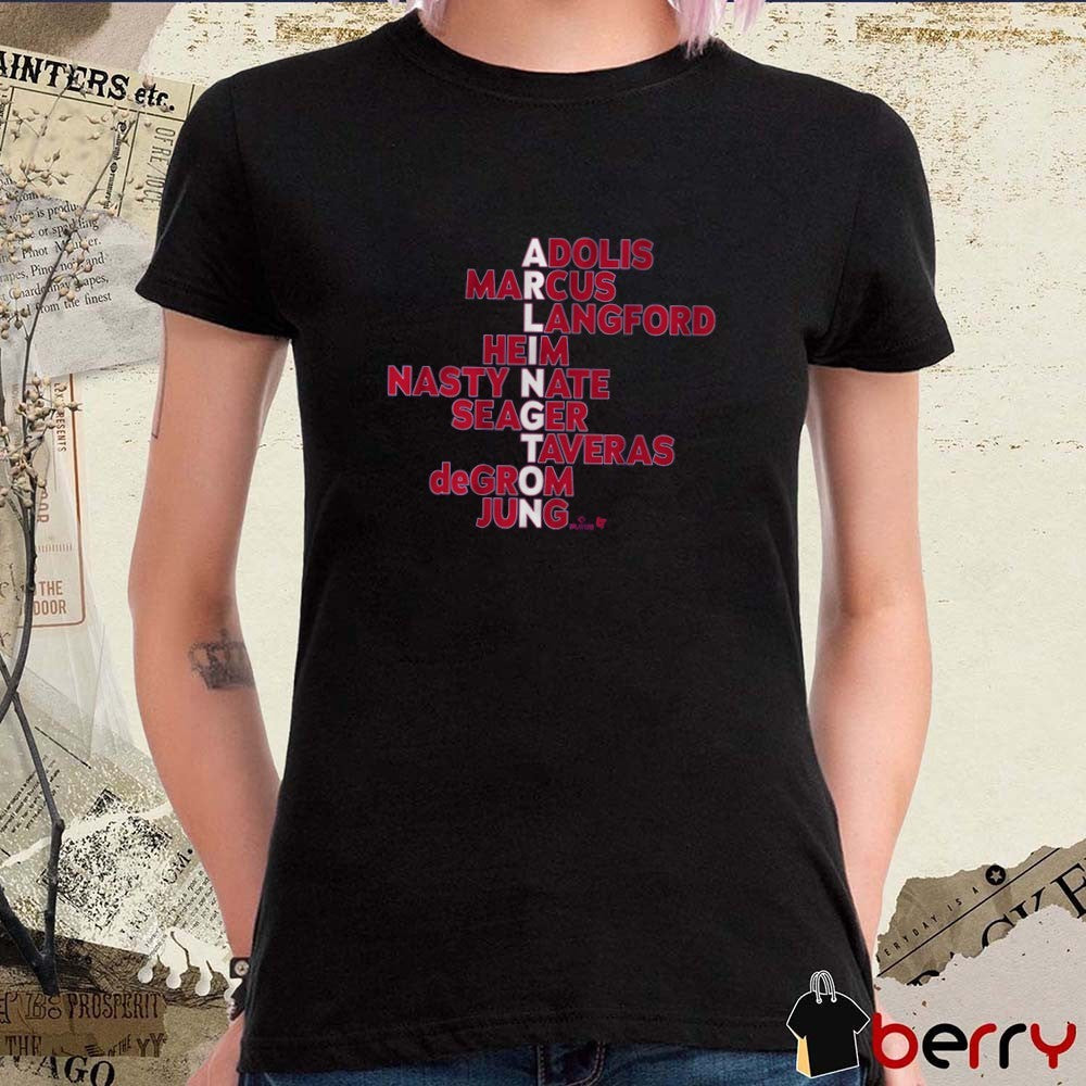 Arlington Texas Rangers Names Adolis Marcus Langford Heim Nasty Nate Seacer Taveras Degrom Jung MLB 2025 t-shirt