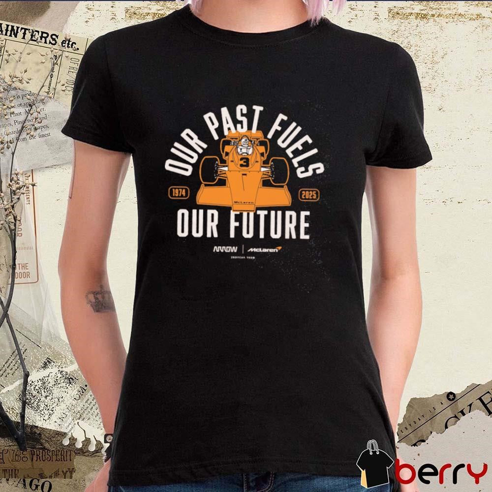 Arrow McLaren Pato O’Ward Past Fuels Future 1974-2025 Logo t-shirt