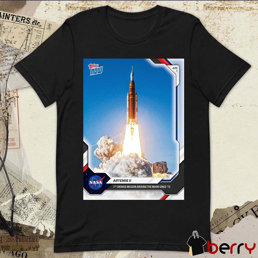 Artemis II 1st Crewed Mission Around The Moon Since 1972 Topps Poster t-shirt