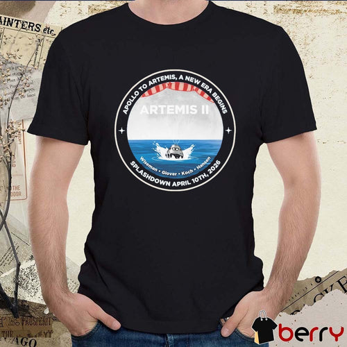 Artemis II Apollo To Artemis A New Era Begins Splashdown Wiseman Glover Koch Hansen April 10th 2026 t-shirt