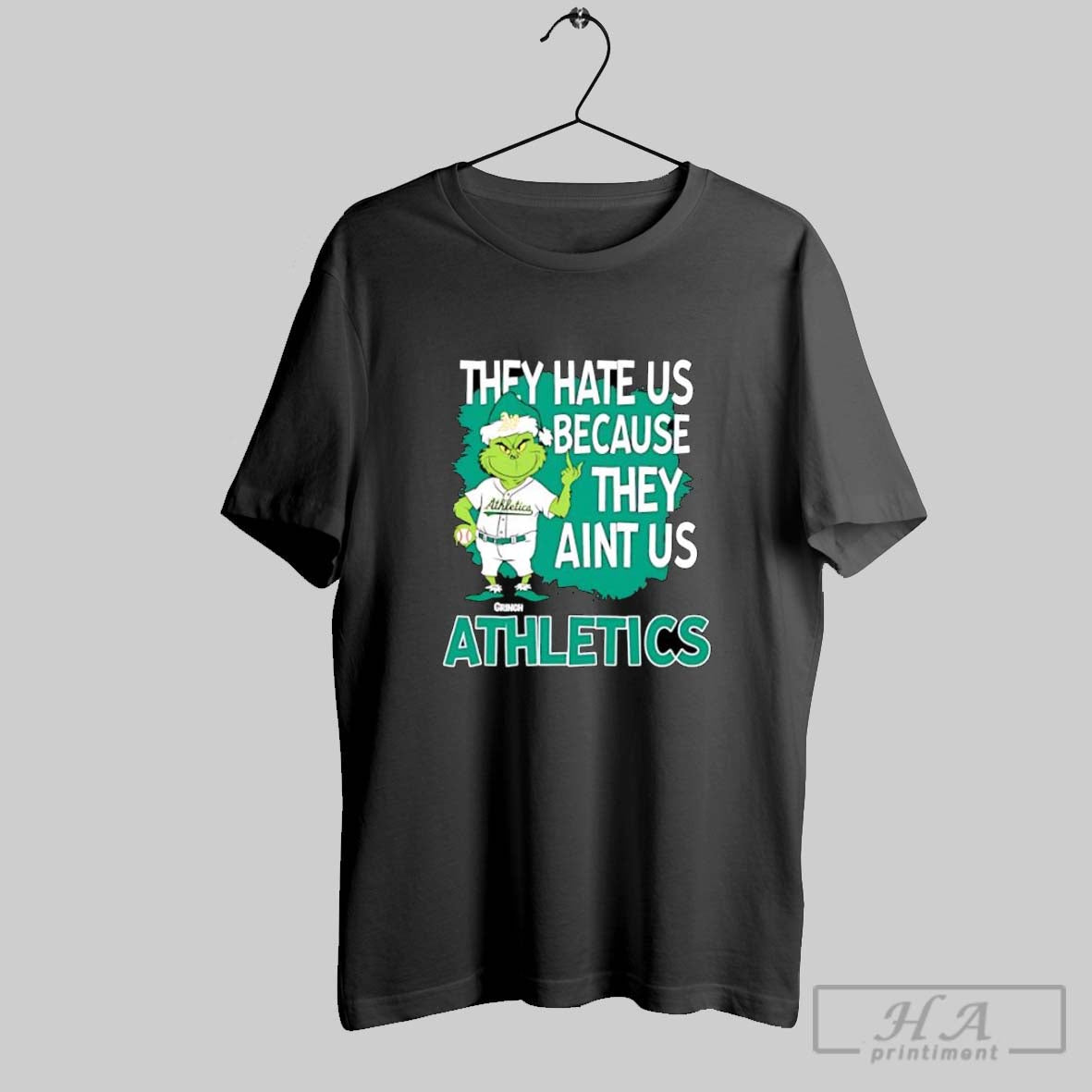 Official Athletics Grinch Christmas They Hate Us Aint Us