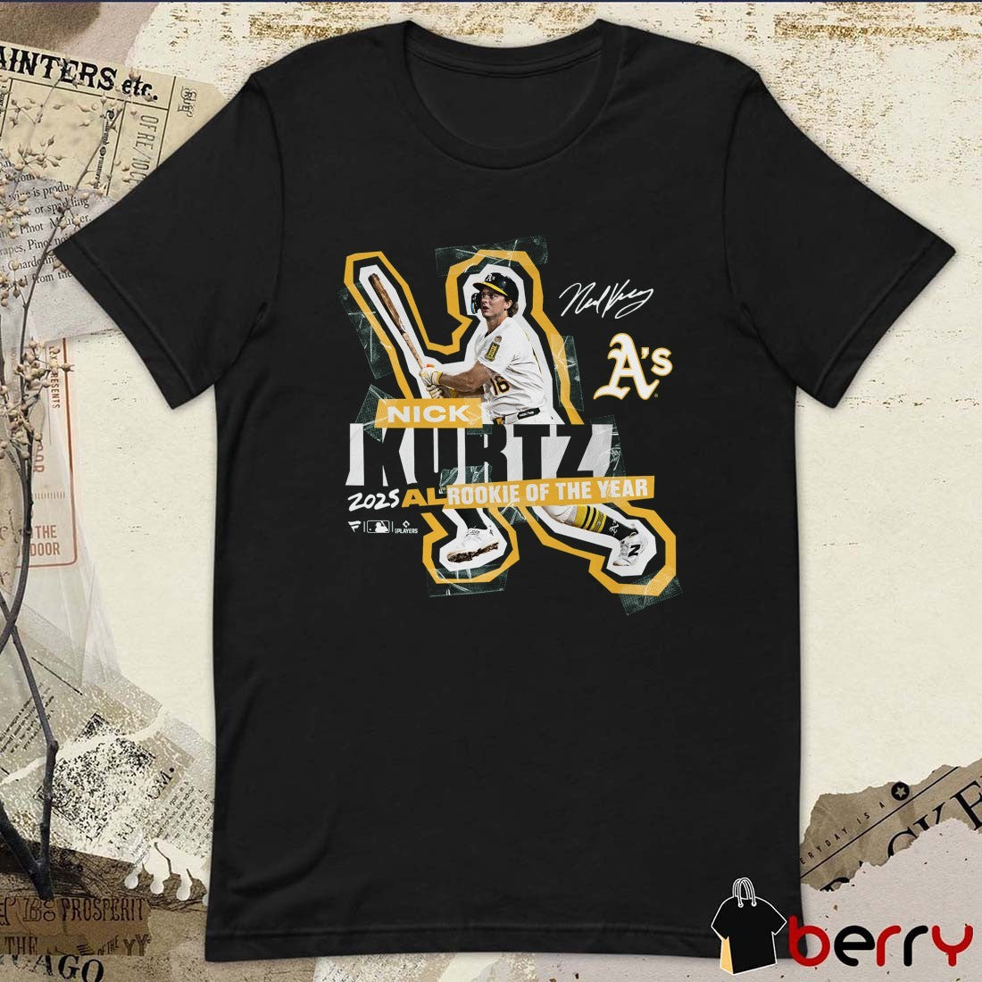 Athletics Nick Kurtz 2025 MLB National League Rookie of the Year Signature t-shirt