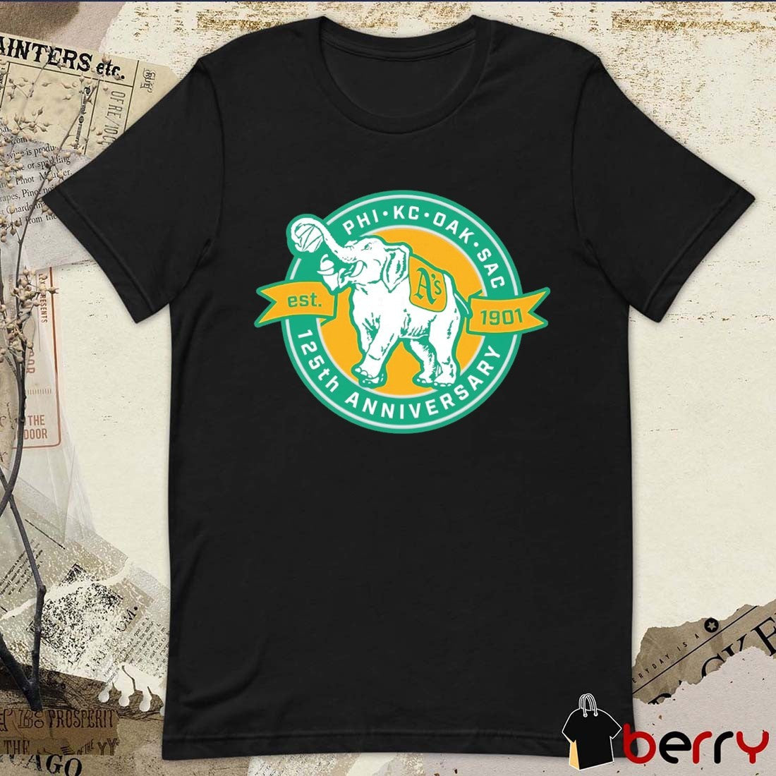 Athletics Phi Kc Oak Sac 125th Anniversary Est 1901 Logo t-shirt