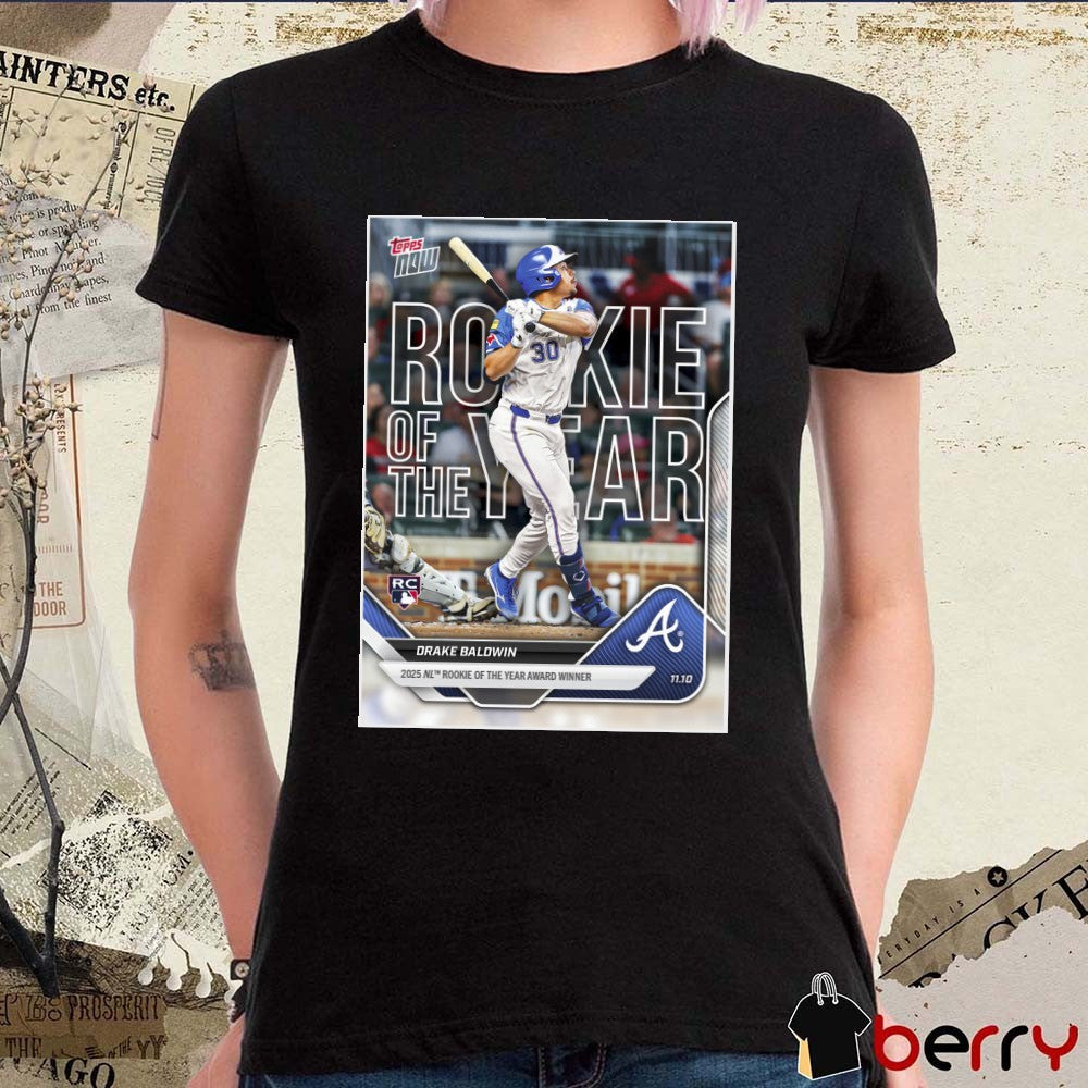 Atlanta Braves Drake Baldwin 2025 NL Rookie of the Year Topps Poster t-shirt