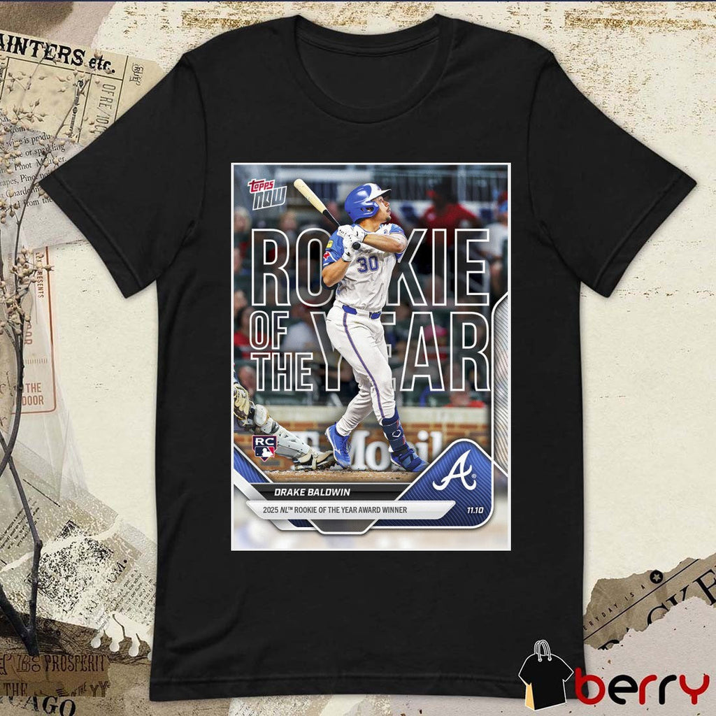 Atlanta Braves Drake Baldwin 2025 NL Rookie of the Year Topps Poster t-shirt