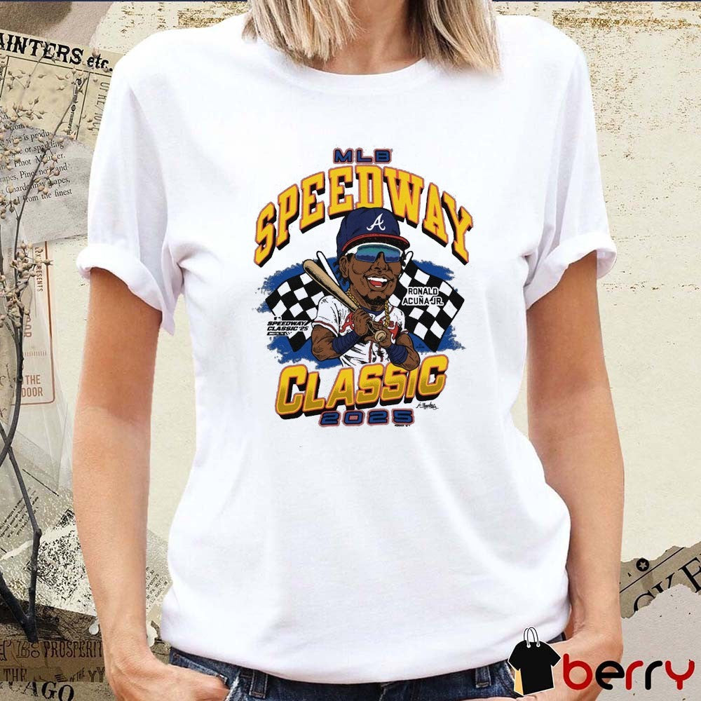 Atlanta Braves Ronald Acuña Jr. MLB Speedway Classic ’25 Caricature t-shirt