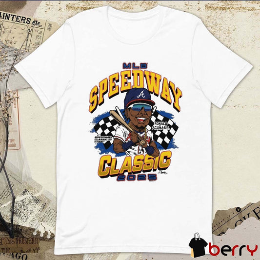 Atlanta Braves Ronald Acuña Jr. MLB Speedway Classic ’25 Caricature t-shirt