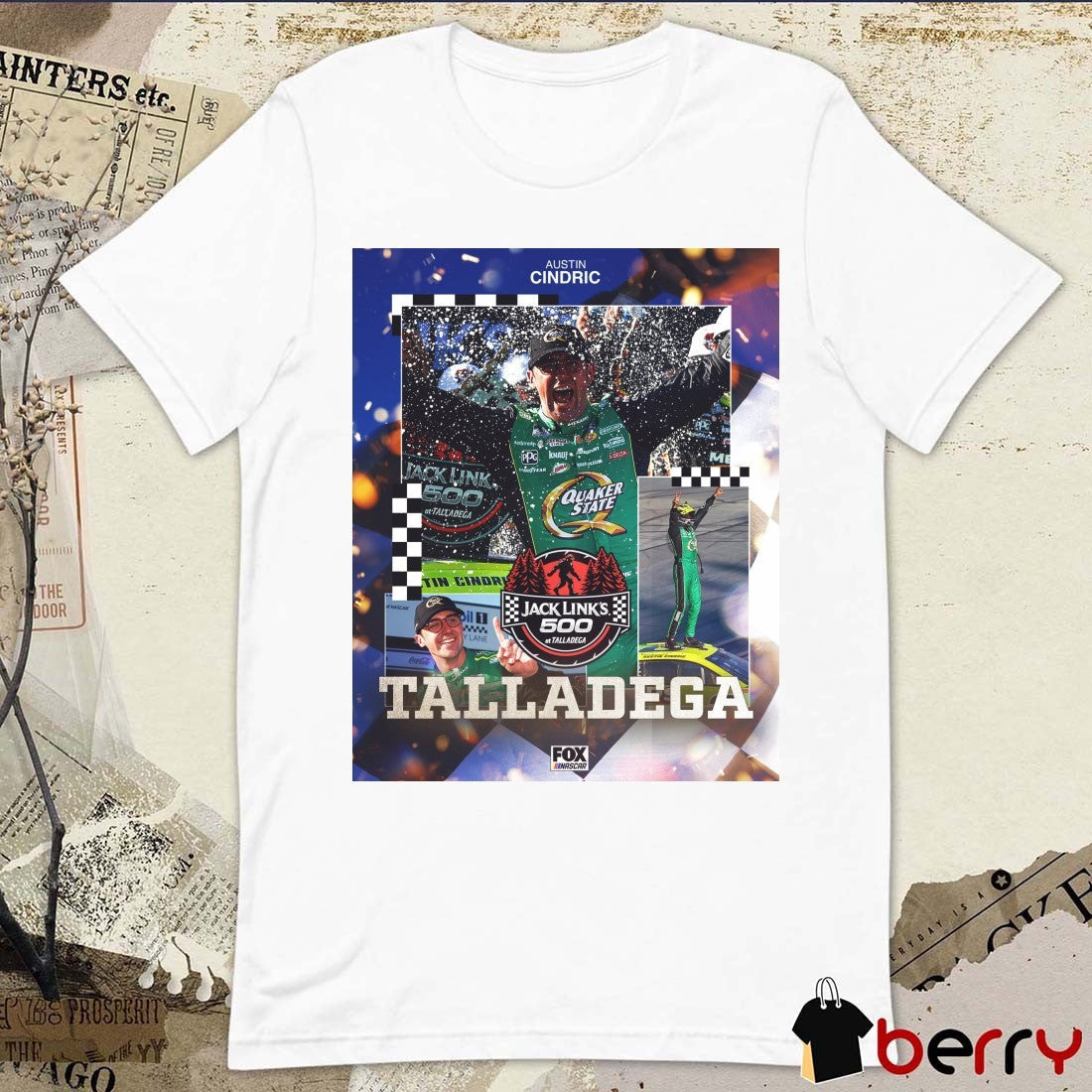 Austin Cindric Jack Link’s 500 At Talladega NASCAR Cup Series Win On FOX Poster t-shirt