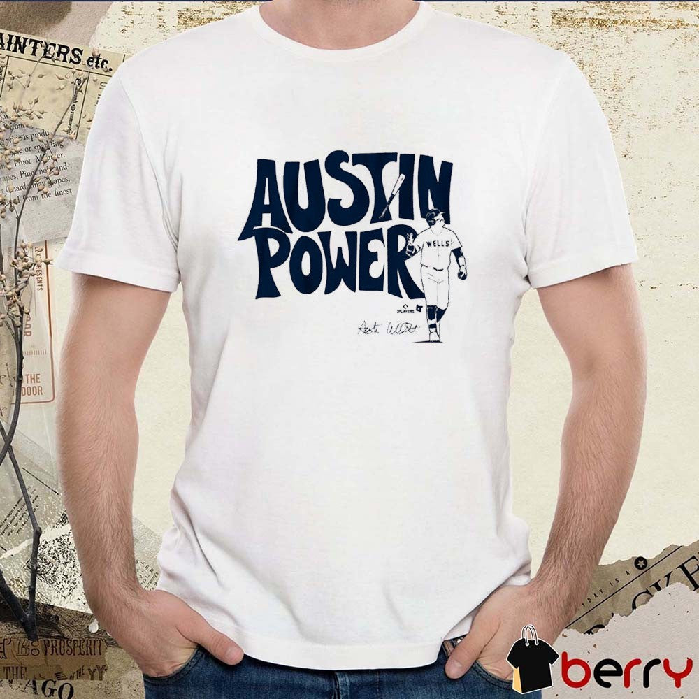 Austin Wells Austin Power New York Yankees MLB 2025 Signature t-shirt