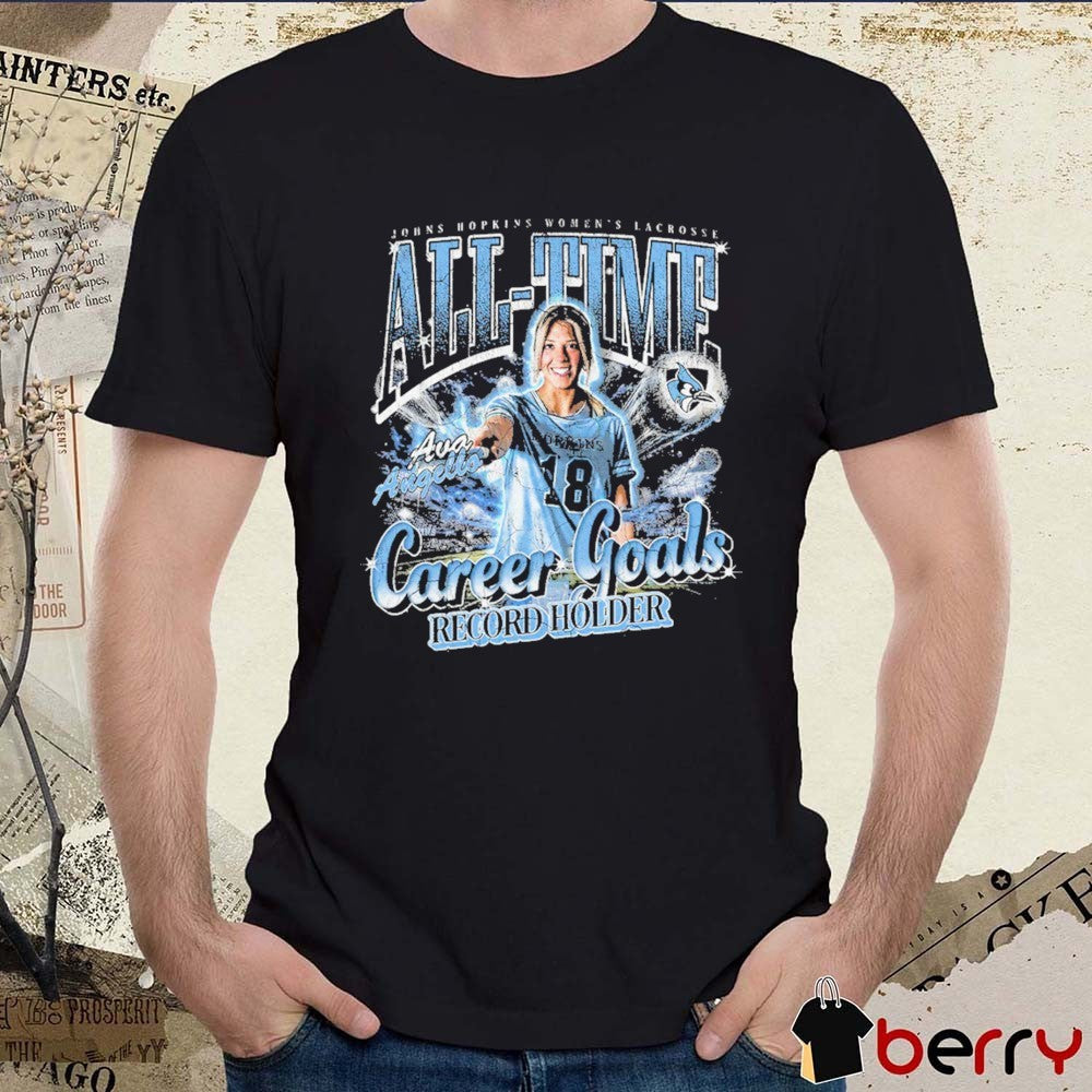 Ava Angello All Time Career Goals Record Holder Johns Hopkins Women’s Lacrosse t-shirt