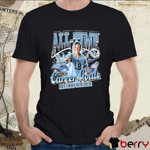 Ava Angello All Time Career Goals Record Holder Johns Hopkins Women’s Lacrosse t-shirt