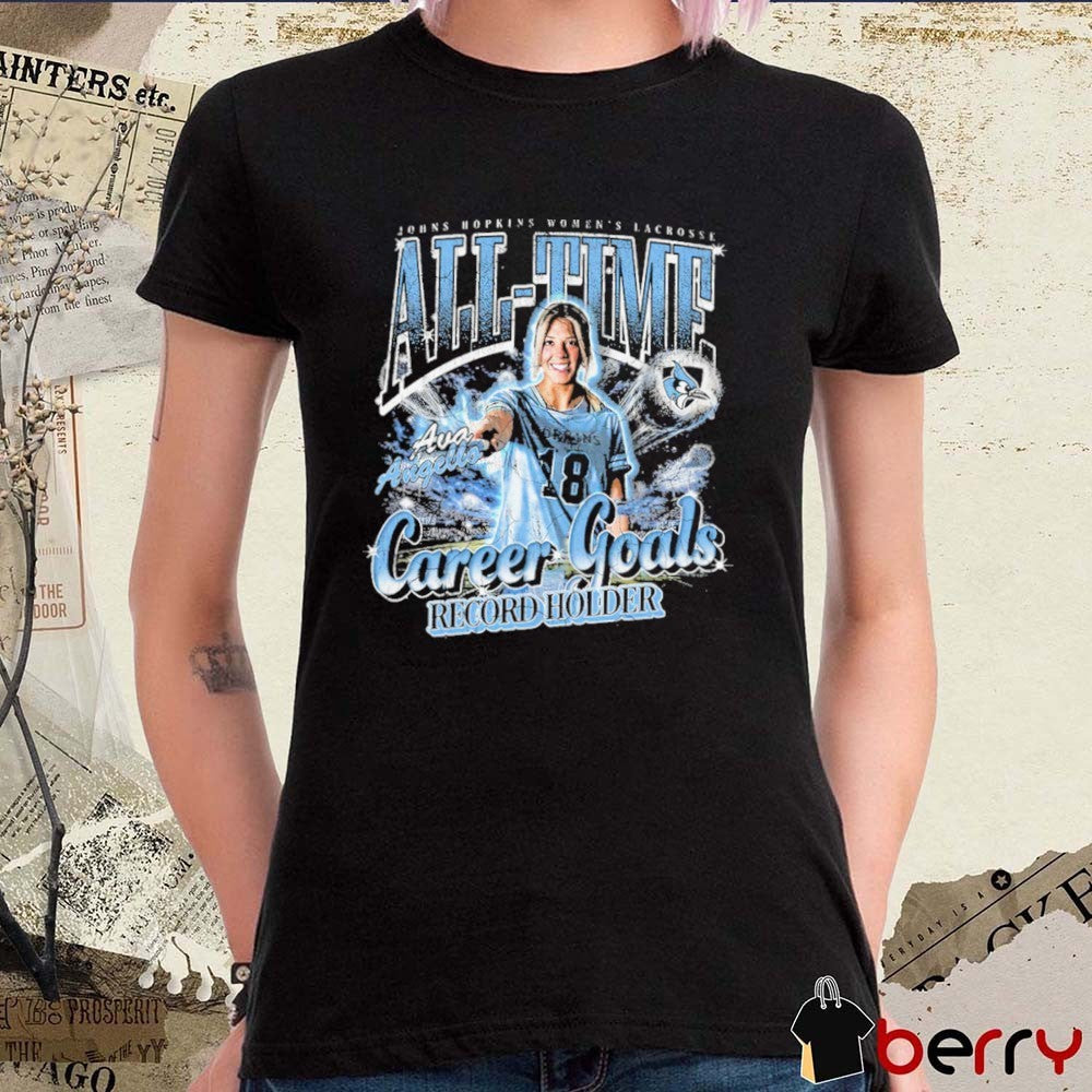 Ava Angello All Time Career Goals Record Holder Johns Hopkins Women’s Lacrosse t-shirt