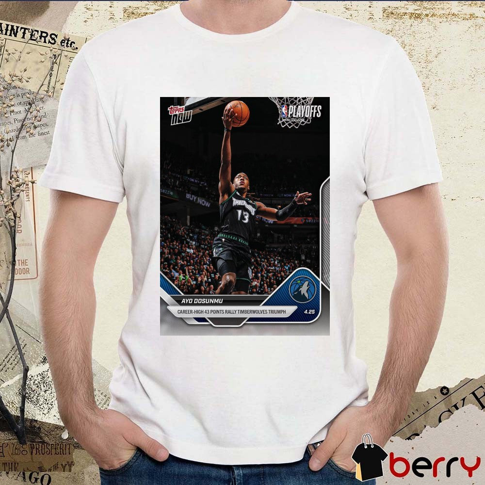 Ayo Dosunmu Minnesota Timberwolves 2025-26 NBA Topps NOW Poster t-shirt
