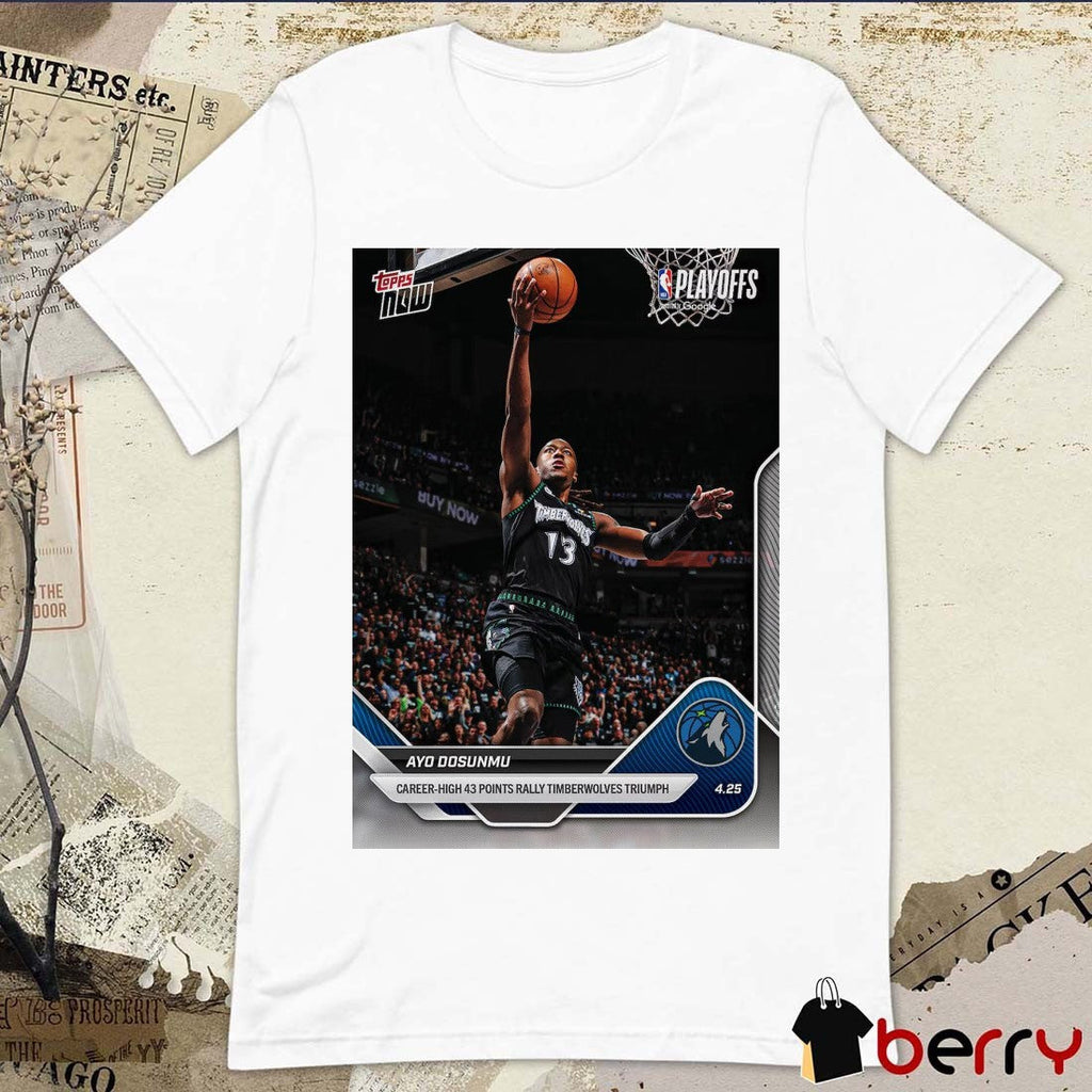 Ayo Dosunmu Minnesota Timberwolves 2025-26 NBA Topps NOW Poster t-shirt