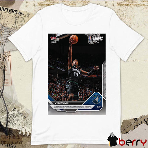 Ayo Dosunmu Minnesota Timberwolves 2025-26 NBA Topps NOW Poster t-shirt