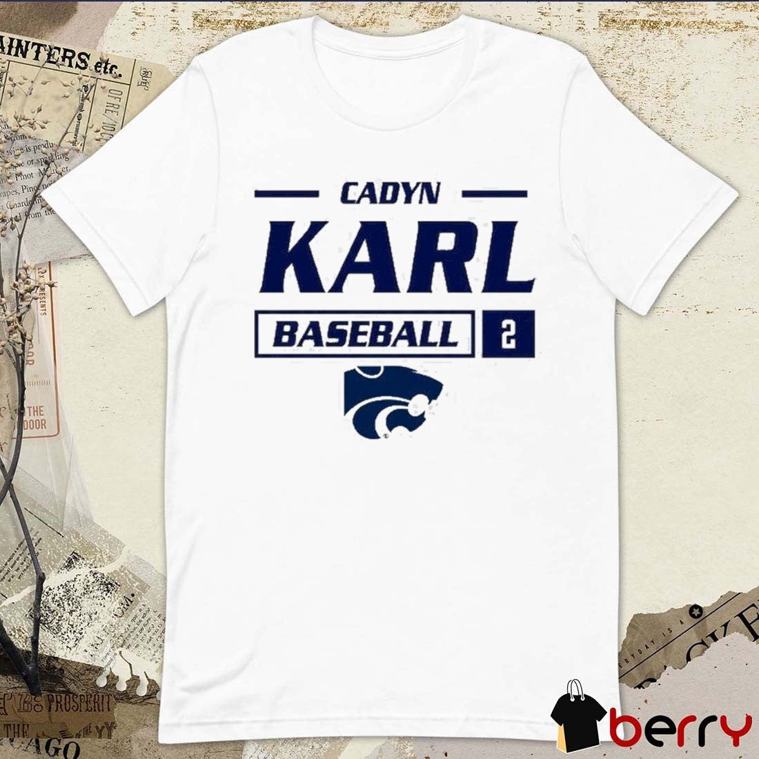 B2026 Cherri Harms K State Wildcats Cadyn Karl Baseball 2 t-shirt