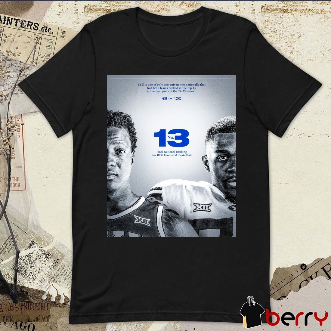 BYU Cougars No 13 Final National Ranking For Byu Football and Basketball 24-25 Season Poster t-shirt