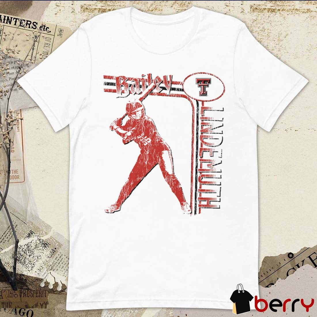 Bailey Lindemuth Texas Tech Red Raiders softball NCAA Division I Illustrated Vintage t-shirt