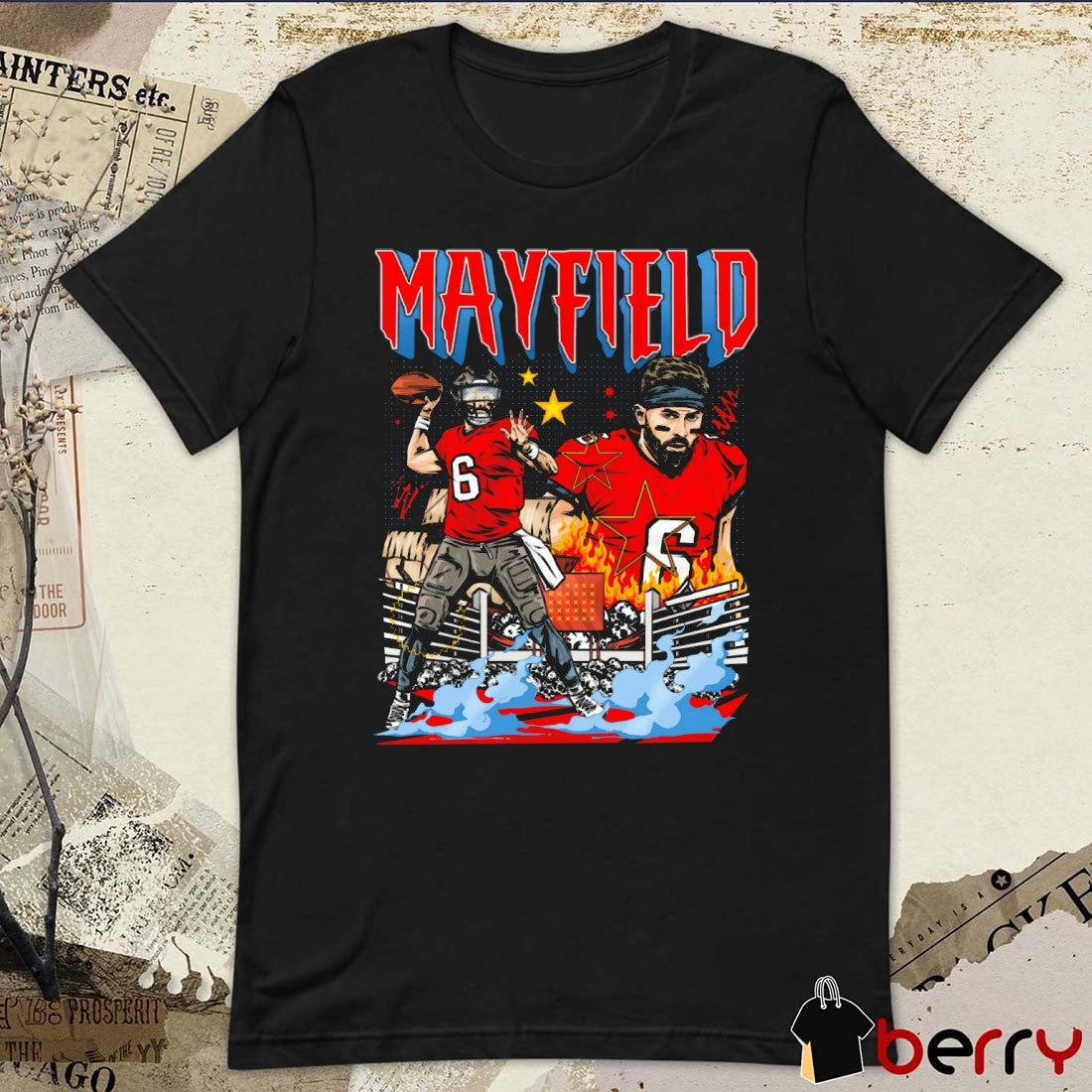 Baker Mayfield Tampa Bay Buccaneers NFL Football Planet Euphoria Art t-shirt