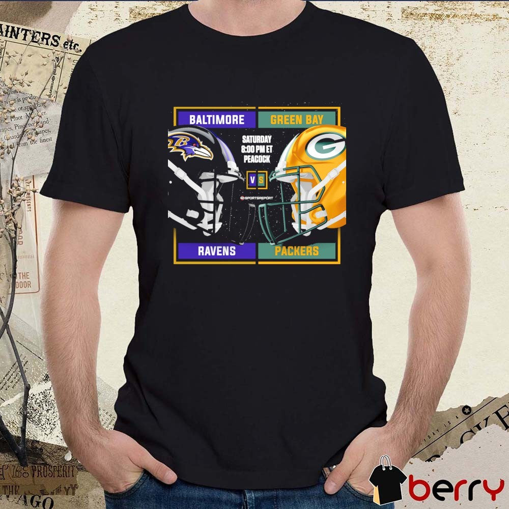 Baltimore Ravens Vs Green Bay Packers NFL Game Week 17 December 27, 2025 Helmets t-shirt