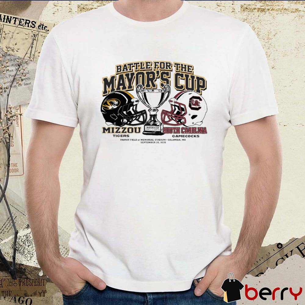Battle For The Mayor’s Cup Mizzou Tiger vs South Carolina Gamecocks Game Day September 20 2025 t-shirt