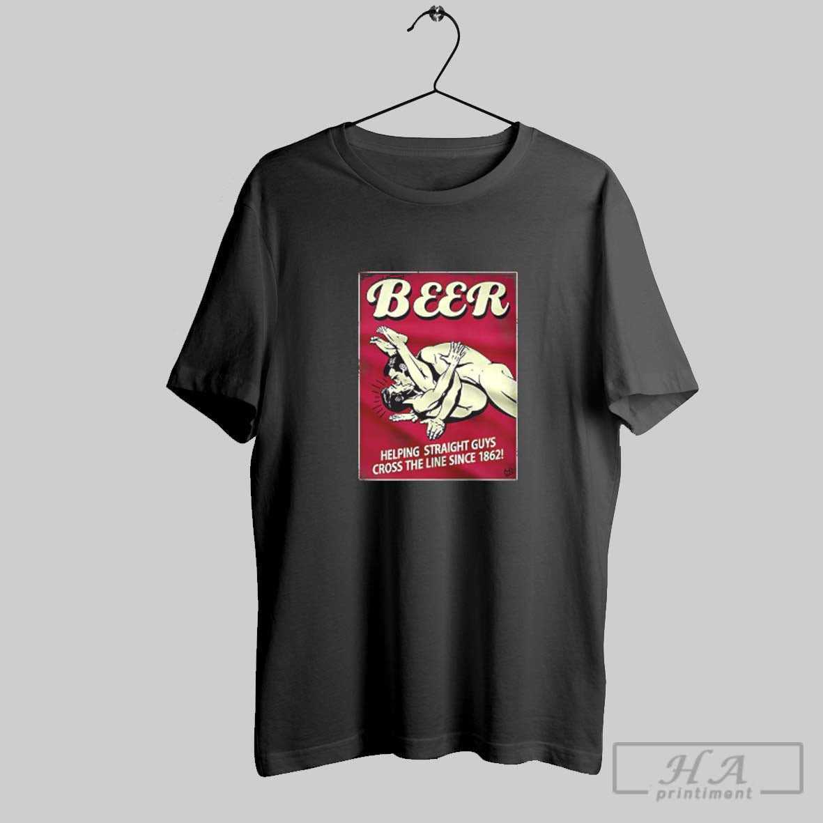 Official Beer Helping Straight Guys Cross The Line Since 1862 V Neck