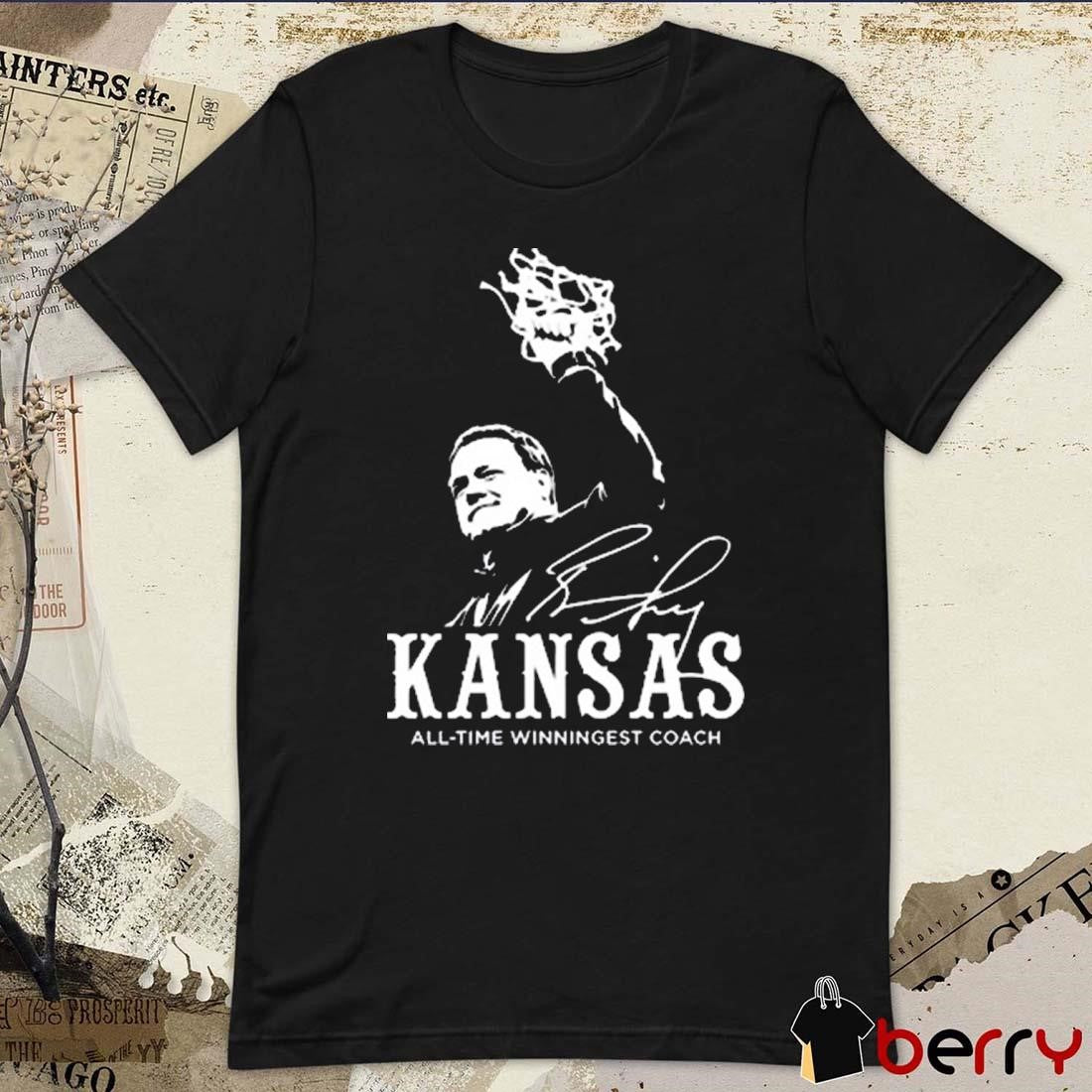 Bill Self Kansas Jayhawks All Time Winningest Coach Signature t-shirt