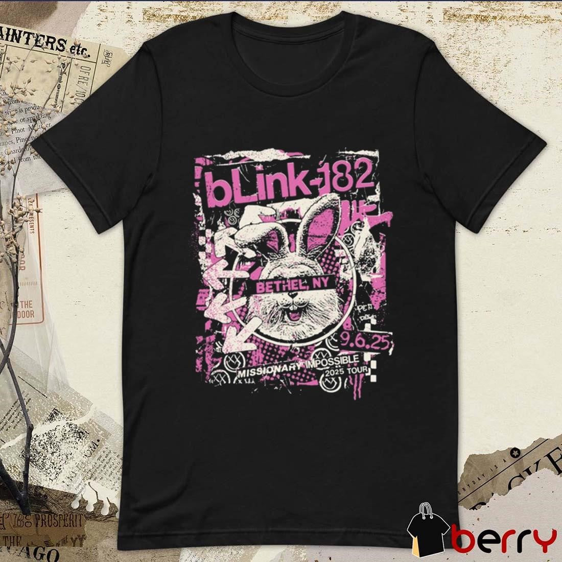Blink 182 Missionary Impossible 2025 Tour September 6 2025 Bethel Woods Center for the Arts In Bethel NY t-shirt