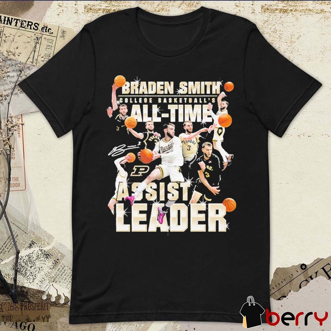 Braden Smith Purdue Boilermakers College Basketball’s Breaks NCAA All-Time Assists Leader Record Signature t-shirt