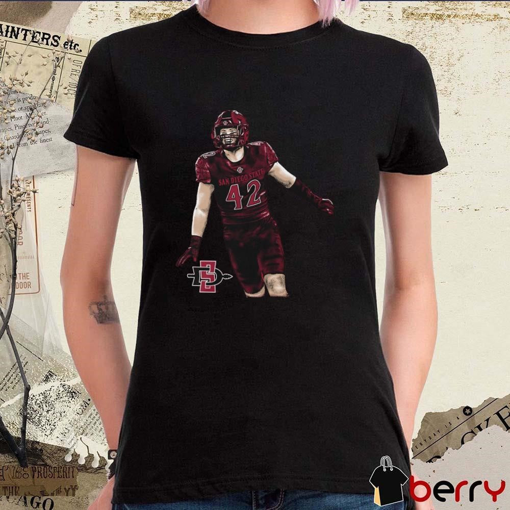 Brady Anderson #42 San Diego State Illustrated Graphic t-shirt