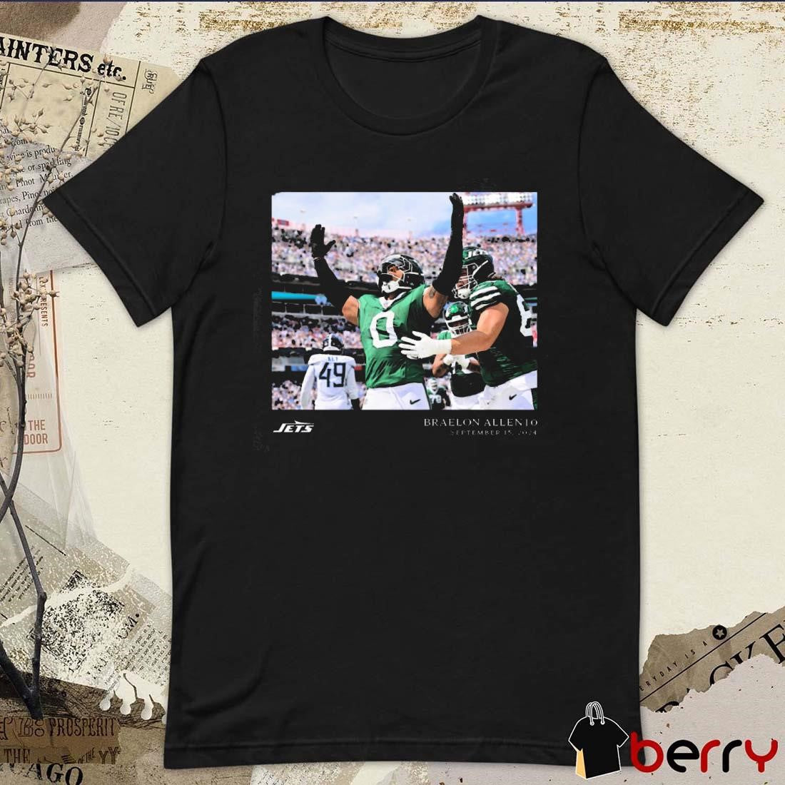 Braelon Allen September 15, 2024 New York Jets NFL Flash Features Week 2 t-shirt