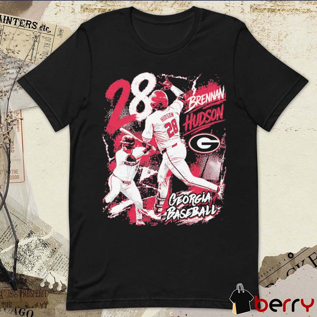 Brennan Hudson Georgia Bulldogs NCAA Baseball Streetwear t-shirt