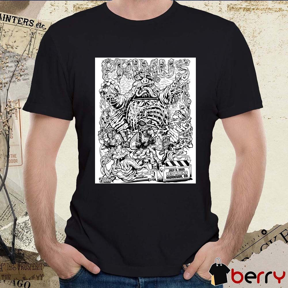 Brian Allen Primus Show July 9 2025 Red Rock Amphitheatre Morrison CO Art Poster t-shirt