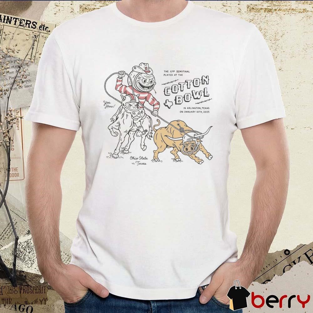 Brutus Ohio State Buckeyes Win Texas Longhorns The CFP Semifinal Played At The Cotton Bowl Jan 10th 2025 Mascot t-shirt